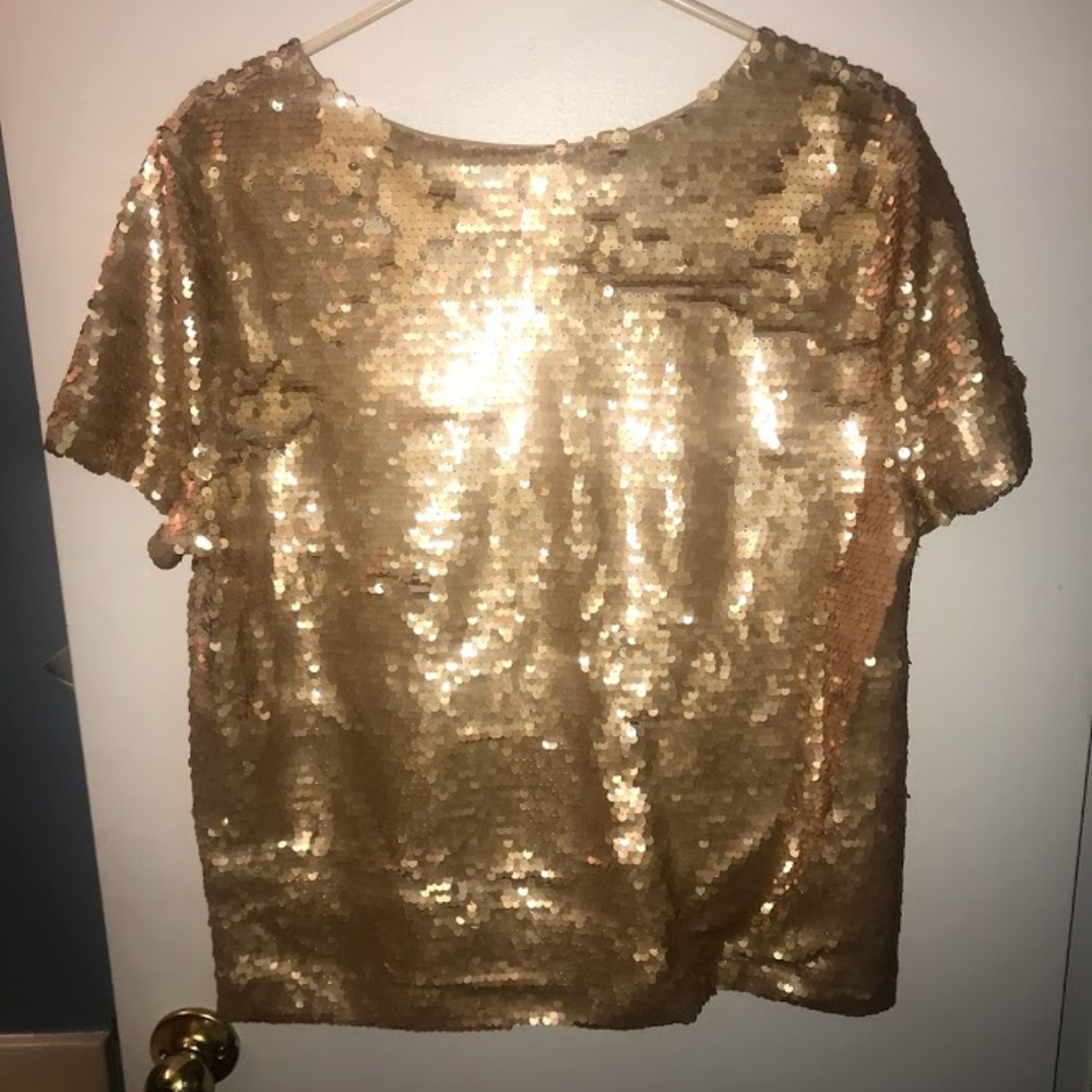 J.Crew Gold Sequin Top